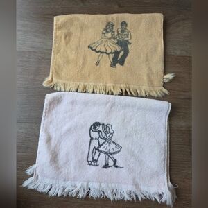 Vintage Martex Ballroom Dancing Swing Dance Square Dance Hand Towels